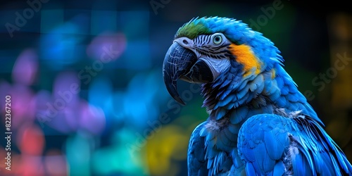 Parrot teaches math and languages in a dynamic educational setting. Concept Parrot Education, Math Learning, Language Lessons, Dynamic Teaching, Educational Setting