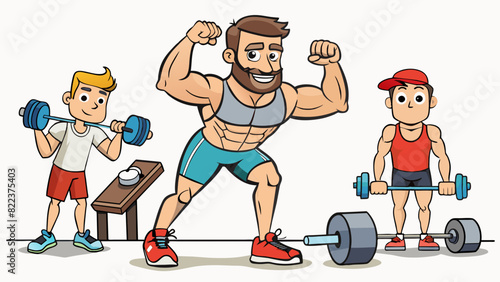 A fitness plan for a beginner The plan includes a variety of exercises for different muscle groups such as squats pushups and lunges. It also suggests. Cartoon Vector