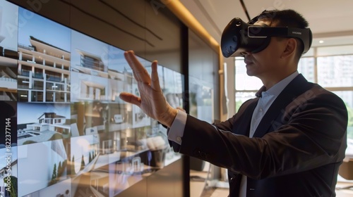 Virtual Reality Luxury Real Estate Tour: Modern Office Setting for High-End Property Demonstrations