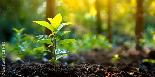 Tree planting offsets carbon emissions restores oxygen and supports environmental sustainability. Concept Environment, Carbon Offsetting, Tree Planting, Sustainability, Oxygen Restoration