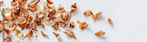 Illustration of crunchy fried shallots scattered on a white backdrop, suitable for culinary designs
