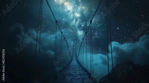 The bridge is a symbol of hope representing the ongoing efforts to unravel the secrets of the universe.