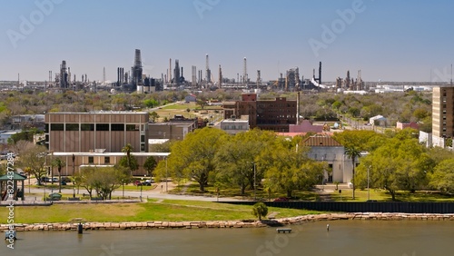 4K Ultra HD Image: Aerial Shot of Port Arthur, Texas, with Oil Refineries in Background