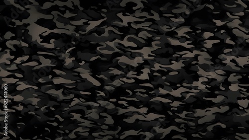  Black camouflage background, army texture, fashion pattern