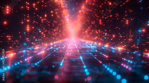 Abstract technology background. Quantum computing reflects humanity's quest for knowledge and understanding, unlocking the mysteries of the universe and enabling breakthroughs in science.