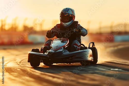 Karting Driver on the Move
