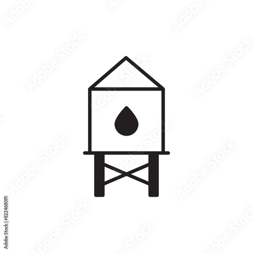 Water Tank icon design with white background stock illustration