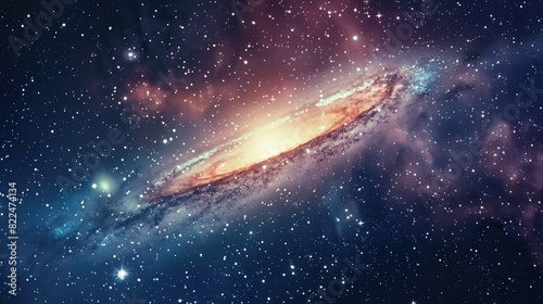 Spiral galaxy of Andromeda or Milky Way. Universe and deep space