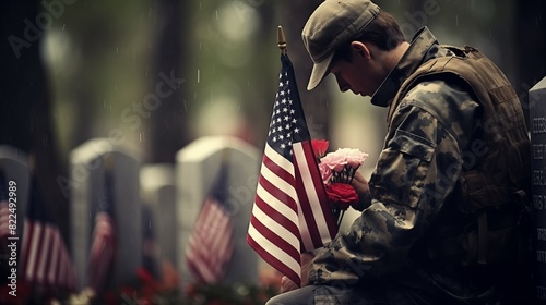 Solemn Tribute Participating in Memorial Day Services to Honor Fallen Service Members