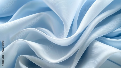 A detailed shot of a blue-and-white fabric, featuring considerable wrinkles in its background, concentrated at the image's center