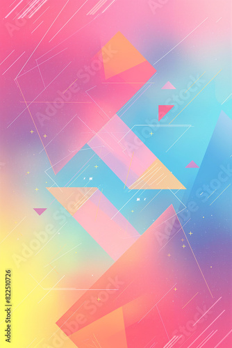 A colorful abstract background with triangles and squares