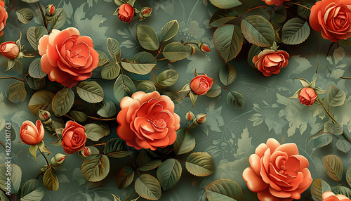 Romantic Rose Seamless Pattern 
