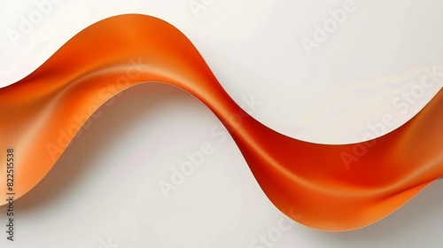  A close-up of an orange wave against a white background, featuring subtle reflections at its base