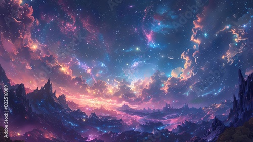 Artistic galaxy landscape