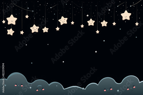 stars and comet with copy space background