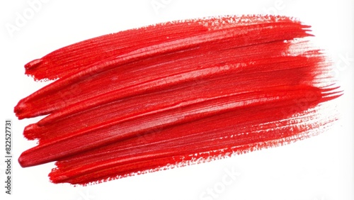 Red marker paint strokes isolated on background