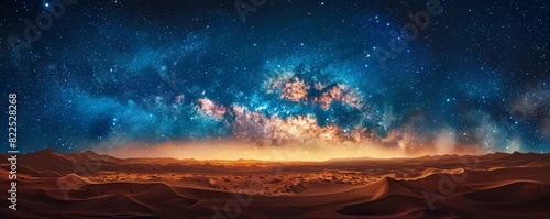 Milky Way over a desert landscape
