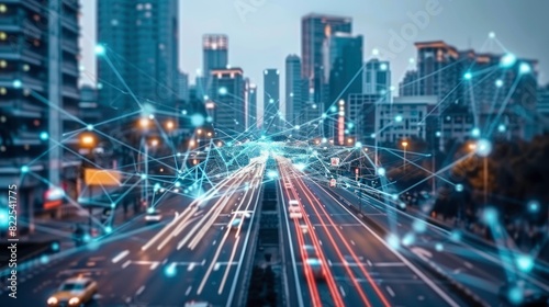 Modern city and smart transportation and intelligent communication network of things ,wireless connection technologies for business