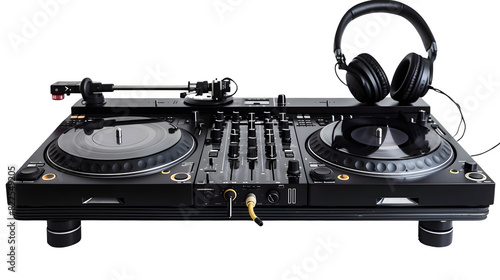 DJ Equipment for Dynamic Audio Mixing, Isolated on White, Transparent Background, PNG File, Hand Edited Generative AI