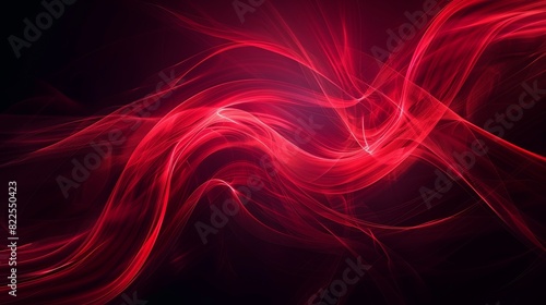 A black background with swirling red light patterns, forming an abstract design that conveys a sense of motion and energy