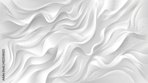  An abstract image features a white backdrop, adorned with undulating wave lines extending to its top and bottom edges The upper and lower halves exhibit contrasting wavy patterns