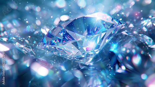 A shimmering diamond with its brilliant sparkle created by the arrangement and interaction of its subatomic particles.