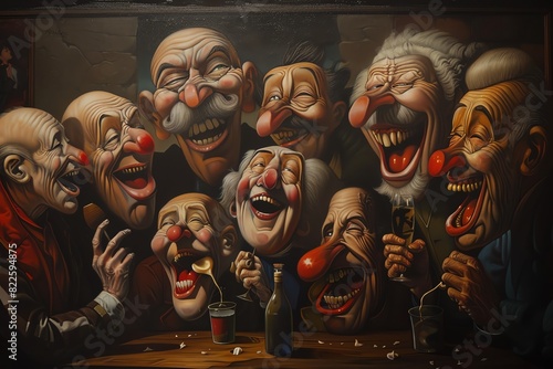 Jayus Depict someone telling a hilariously bad joke, with everyone around them laughing at the attempt rather than the joke itself