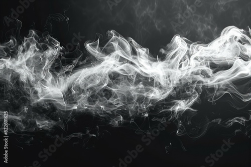 Swirling smoke on black background