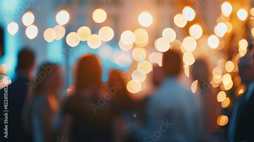 blurred background of business people at office party defocused event photography