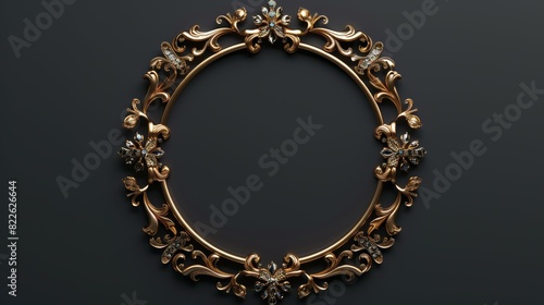 A gold and diamond framed necklace with a flower design