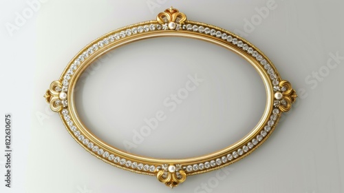 A gold and diamond framed oval