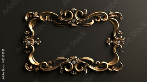 A gold frame with a black background
