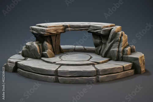 3d rendering of a mystical ancient stone circle, reminiscent of megalithic structures