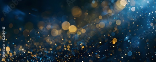 Abstract Blue and Gold Glitter Lights Background
