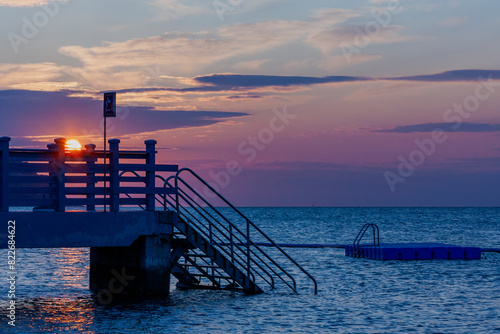 Sunset at Beach in Koper Slovenia 