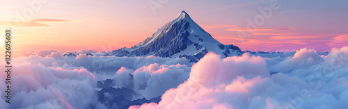 A mountain landscape and clouds with snow and looking so cool with sunset on background