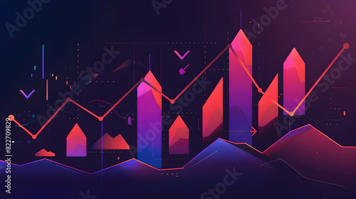 Ascending bullish triangle breakouts flat vector icon. Vector stock and cryptocurrency exchange graph, forex analytics and trading market chart. Ascending triangle pattern figure technical analysis.