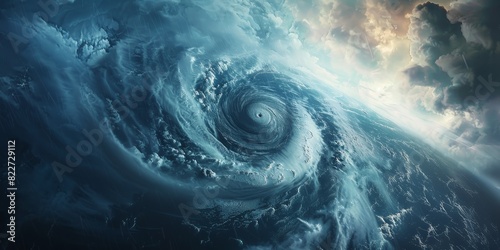 cyclone view from Earth orbit Generative AI