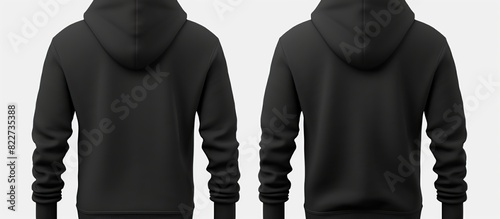 Blank black male hoodie sweatshirt long sleeve with clipping path