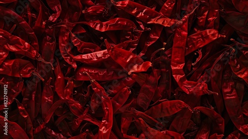 Close up dried chilli background Red hot chili wallpaper : Generative AI