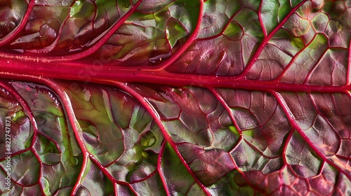 Close up of a organic and homegrown swiss chard leaf : Generative AI