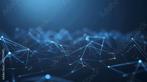 Abstract Blue Technology Network Background with Glowing Connections