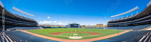 Empty Baseball Stadium on a Sunny Day