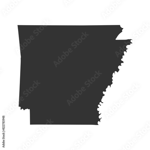 Arkansas Icon Silhouette Illustration. State Map Vector Graphic Pictogram Symbol Clip Art. Doodle Sketch Black Sign.