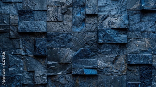 Dark blue background of a textured stone wall,