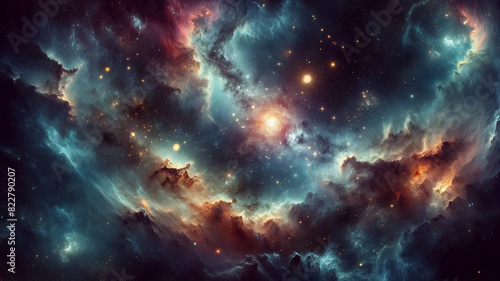 壮大な宇宙の神秘：銀河と星雲の美しさ