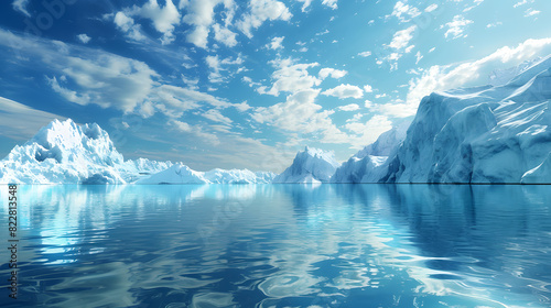 Serene arctic seascape with glaciers