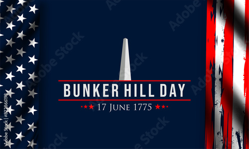 Vector Illustration of bunker hill day. The Battle of Bunker Hill was fought on June 17, 1775.