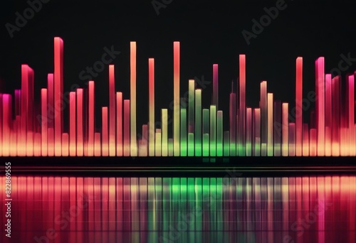 decibels wave red green retro colorful colors illustration spectrum black sound audio equalizer olated bars music colourful bar decibel noise