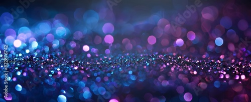 Abstract Glitter Background with Blue and Purple Lights